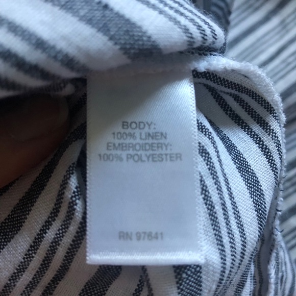 J.Jill Love Linen Striped Embroidered Top Jacket S - Picture 7 of 11